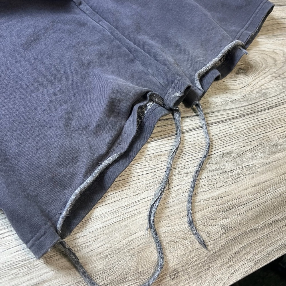 Brandy Melville Sweatpants Womens One Size Charcoal Gray Wide Leg Distressed - Picture 7 of 12